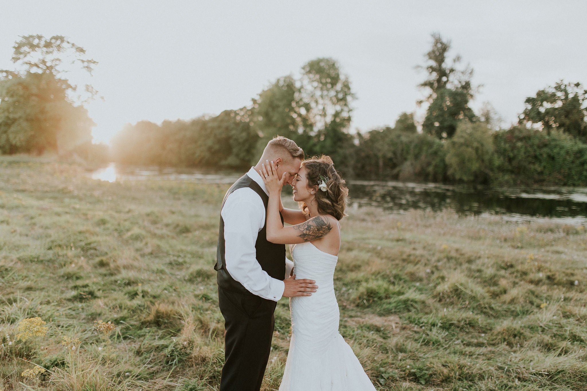 Reception under the covered pavilion at Creekside Farm